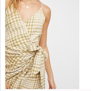 Free people gingham wrap dress